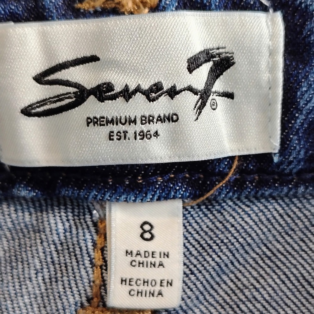 Seven7 Premium Brand Womens Straight Leg Jeans Blue Medium Wash Size 8 Stretch - Picture 4 of 6